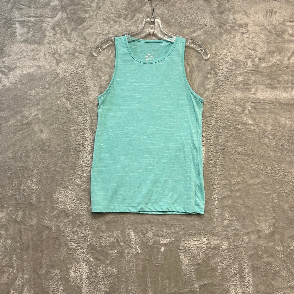 Nike Tank Top Womens XS Teal Dri-FIT Space Dye Athletic Sleeveless Training